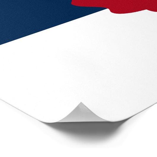 Rood zeepaardje op poster met witte strepen (Hoek)