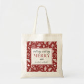 Rood-zeer-Merry met Botanische naam Kerstmis Tote Bag (Voorkant)