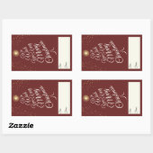 Rood zeer vrolijk kerstboom cadeau voor van rechthoekige sticker (Vel)