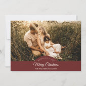 Rood Zeer Vrolijk Kerstmis Vier Foto Horizontaal Feestdagenkaart (Voorkant)