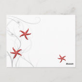 Rood Zeesterren en Zilver Koraal Tafelnummer (Achterkant)