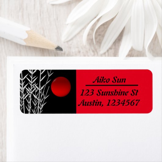 Rood Zen Rood zonesymbool, gepersonaliseerd Etiket (Insitu)