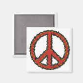 Rood Zig Zag Vredesbord Magneet (Voorkant / Achterkant)