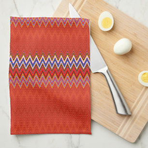 Rood Zigzag Theedoek