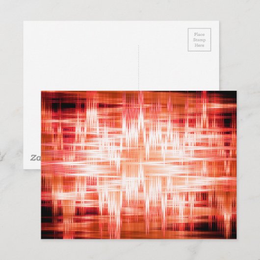 Rood zigzagpatroon briefkaart (Voorkant / Achterkant)