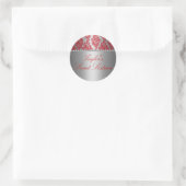 Rood & Zilver Bloemenprint Sweet 16 Sticker (Tas)