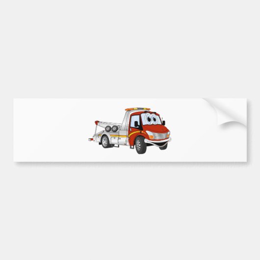 Rood zilver Cartoon sleepwagen Bumpersticker (Voorkant)