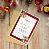 Rood Zilver Elegant Modern Kerstfeest Kaart