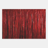 Rood Zilver Goud Glam Tinsel Stripes Inpakpapier Vel (Voorkant 3)