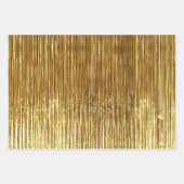 Rood Zilver Goud Glam Tinsel Stripes Inpakpapier Vel (Voorkant)
