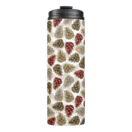 ROOD ZILVER GOUD VAKANTIE WINTER EIKELS THERMOSBEKER (Voorkant)