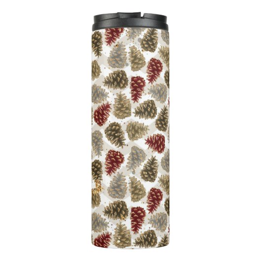 ROOD ZILVER GOUD VAKANTIE WINTER EIKELS THERMOSBEKER (Achterkant)