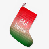 rood zilver groen patroon kleine kerstsok (Voorkant (Hangend))