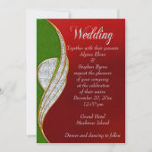 Rood, Zilver Kerstmis Uitnodiging (Voorkant)