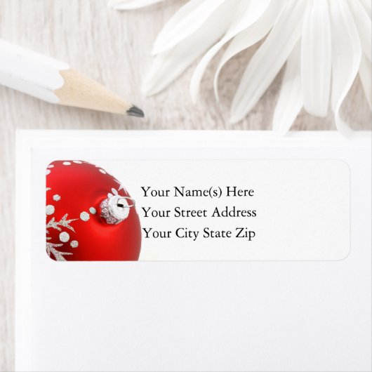 Rood & Zilver Kerstversiering Etiket (Insitu)