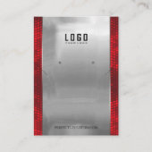 Rood Zilver Lijst Modern ketting oorbellen Visitekaartje (Voorkant)