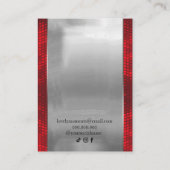 Rood Zilver Lijst Modern ketting oorbellen Visitekaartje (Achterkant)