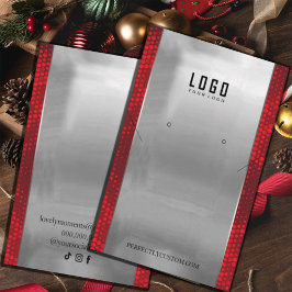 Rood Zilver Lijst Modern ketting oorbellen Visitekaartje