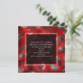 Rood & Zilver Luipaard Print Glamour Party Kaart (Staand voorkant)