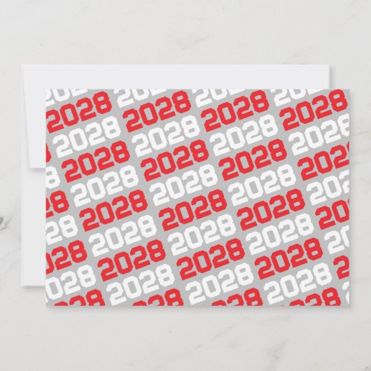 Rood & Zilver Modern Afstuderen Fotouitnodiging Kaart (Achterkant)