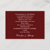 rood zilver sneeuwvlokken bruiloft cadeau register informatiekaartje (Achterkant)