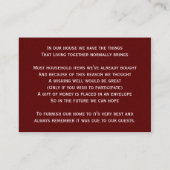 rood zilver sneeuwvlokken winter bruiloft wens goe informatiekaartje (Achterkant)