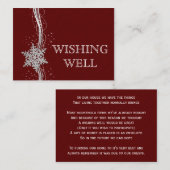 rood zilver sneeuwvlokken winter bruiloft wens goe informatiekaartje (Voorkant / Achterkant)