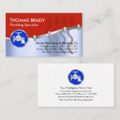 Rood Zilver Water Pijpen Verwarmen Pijlen Visitekaartje (Voorkant / Achterkant)