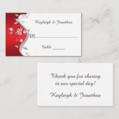  Rood Zilver Witte Bloemen Plaats Kaarten Plaatskaartje (Voorkant / Achterkant)