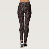 Rood zilver zwart golvend marmer Folie Leggings (Achterkant)