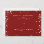 Rood zilveren glitter-fotoscherm kerstkaart kaart (Achterkant)