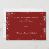 Rood zilveren glitter-fotoscherm kerstkaart kaart (Achterkant)