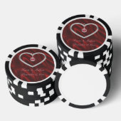 Rood Zilveren Hart 3Jouw naam Wedding Favors Pokerchips (Opstapeling)