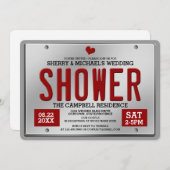 Rood/Zilveren Huwelijksfeest Uitnodiging met Kente (Voorkant / Achterkant)