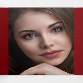 Rood zilveren roos vrouwen FOTO bloederige verjaar Drieluik Uitnodiging (Binnenkant midden)