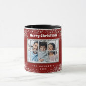 Rood zilveren sneeuwraam mok (Midden)