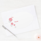 Rood & Zilveren Tone Sneeuwvlok Gift Label Sticker (Envelop)