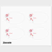 Rood & Zilveren Tone Sneeuwvlok Gift Label Sticker (Vel)