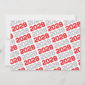 Rood & Zilvergrijs 3 Foto Afstuderen Invitation Kaart (Achterkant)