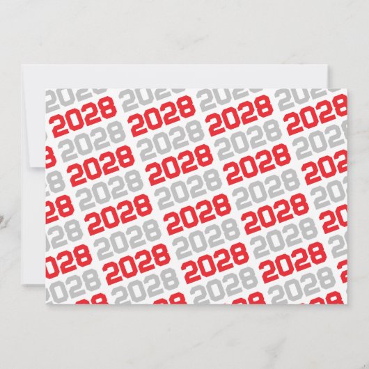 Rood & Zilvergrijs 3 Foto Afstuderen Invitation Kaart (Achterkant)