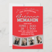Rood & Zilvergrijs Filmstrip 5 Foto Afstuderen Kaart (Voorkant)