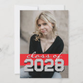 Rood & Zilvergrijs Filmstrip 5 Foto Afstuderen Kaart (Achterkant)