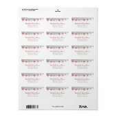 Rood zilvergrijs wit snowflake bruiloft etiket (Full Sheet)