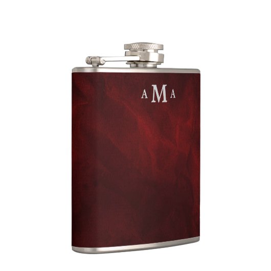 Rood zilvermonogram heupfles (Rechts)