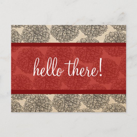 Rood  Zinnia Briefkaart (Voorkant)