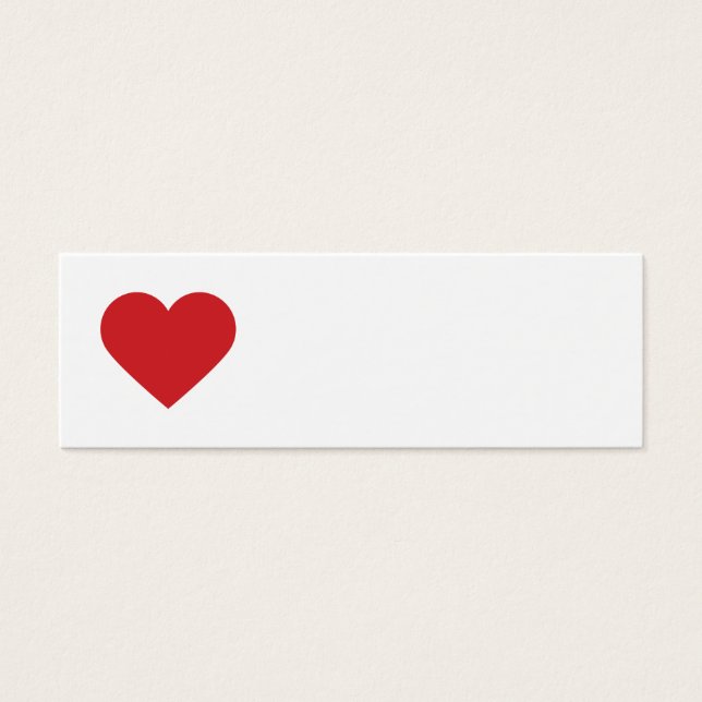 Rood Zoet Hart & Chevron Cadeau Labels Mini Visitekaartjes (Voorkant)