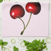 Rood Zoet Kersen Keukenhanddoek - Kies kleuren (Gevouwen)