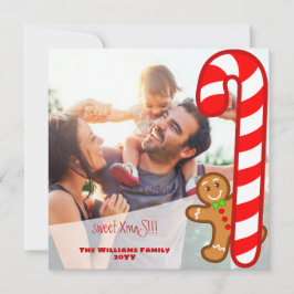 Rood zoet XmaS Gingerbrood-Candy Cane-Odd One Out Feestdagenkaart