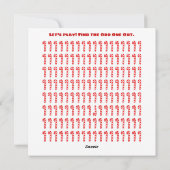 Rood zoet XmaS Gingerbrood-Candy Cane-Odd One Out Feestdagenkaart (Achterkant)