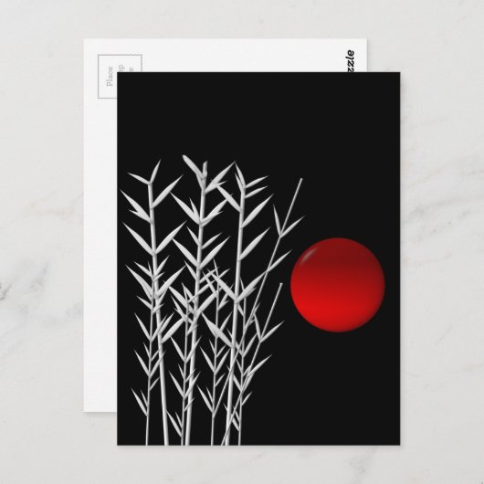 Rood zonzwart, wit briefkaart (Voorkant / Achterkant)